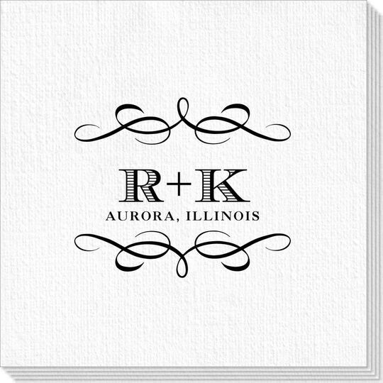 Courtyard Scroll with Initials Deville Napkins